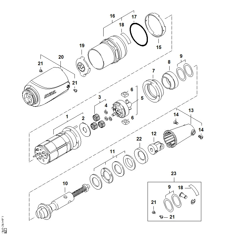 STIHL 4861-643-3300 Gaffelkop positie 12 technische tekening