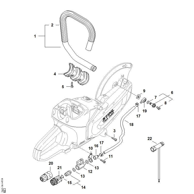 STIHL 4864-692-0501 Houder positie 10 technische tekening