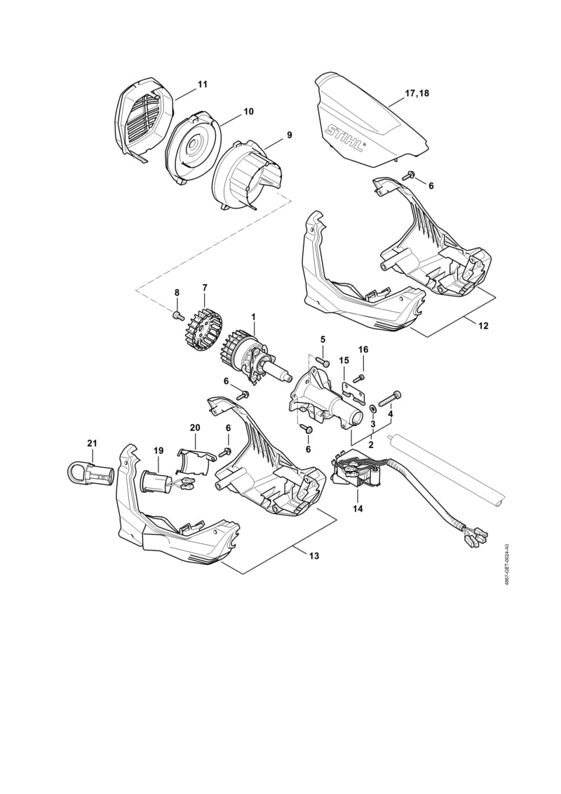 STIHL 4867-600-3400 Flens positie 2 technische tekening
