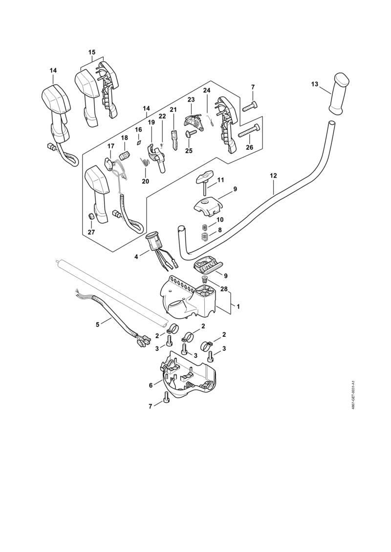 STIHL 4867-430-2200 Kabelboom positie 5 technische tekening
