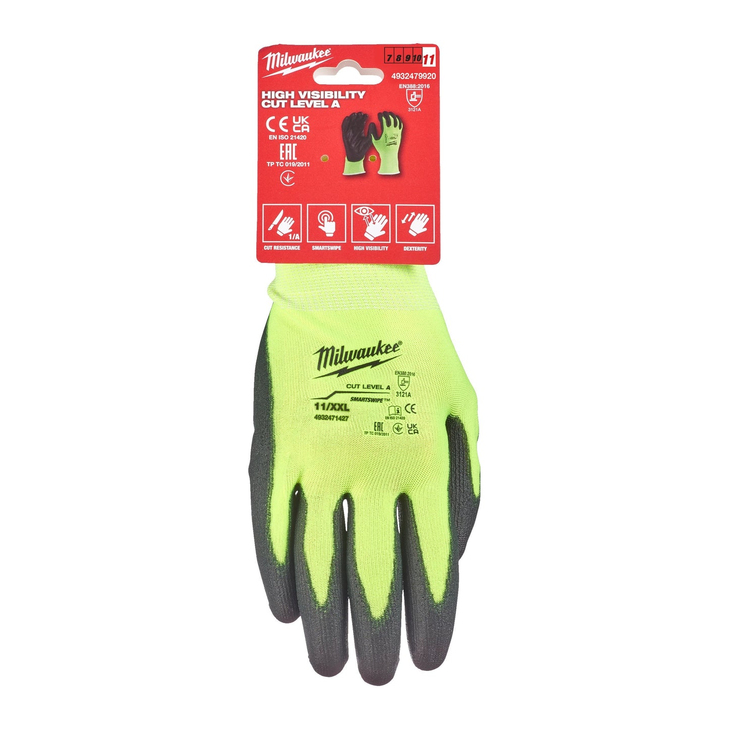 MILWAUKEE Hi-Vis Cut A Handschoenen - 8/M - 1 paar