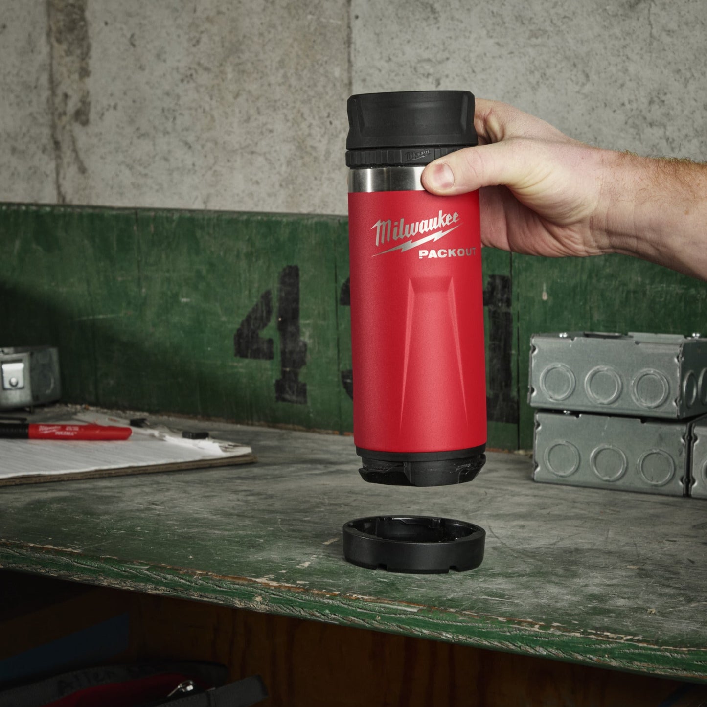 Milwaukee PACKOUT 532 ml fles met drinkdop roodkeizers_nu_7