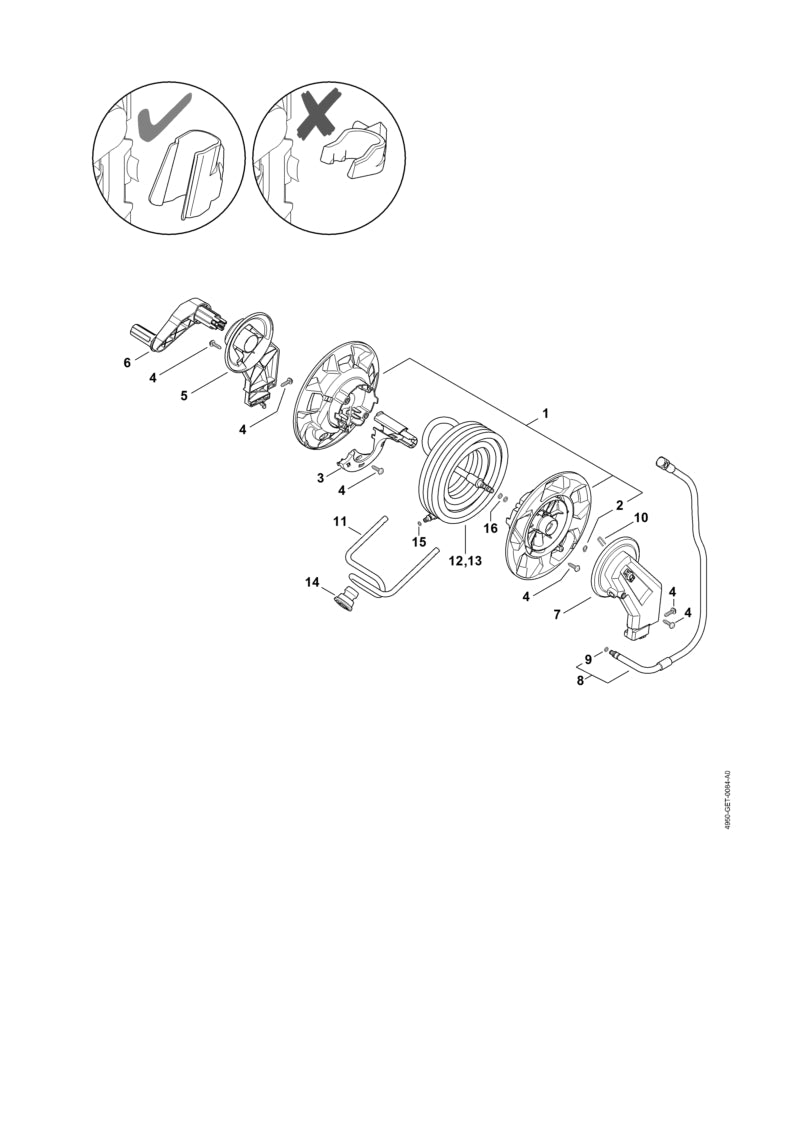 STIHL 4950-793-1800 Slanggeleider positie 11 technische tekening