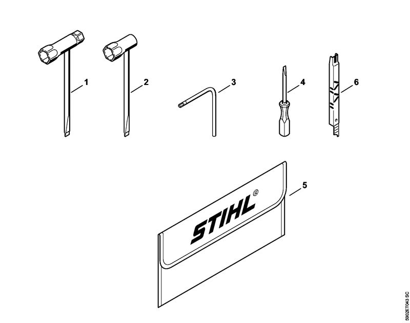 STIHL 1144-890-1400 Gereedschapsset positie -1 technische tekening