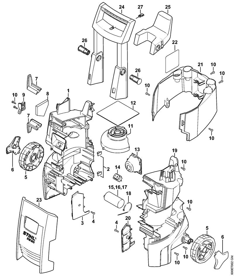 STIHL 4775-791-3501 Frame positie 1 technische tekening