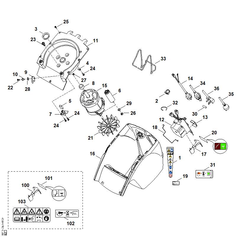 STIHL 6011-967-4415 sticker positie 31 technische tekening