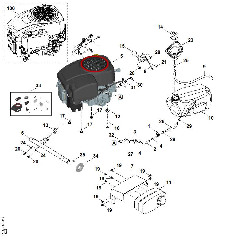 STIHL 6140-011-1809 Benzinemotor positie 5 technische tekening