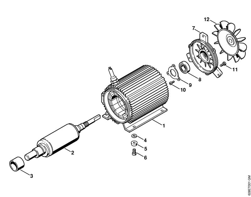 STIHL 4724-600-0510 Stator positie 1 technische tekening