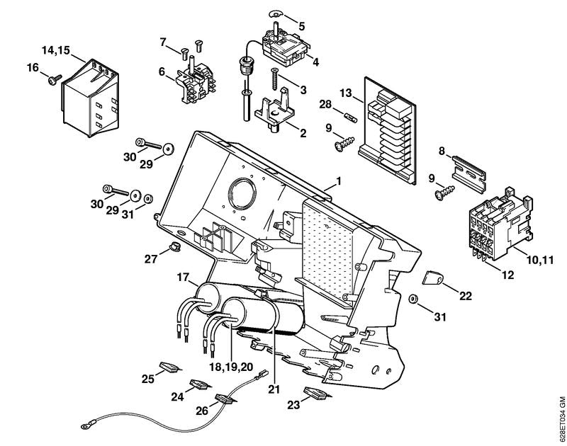 STIHL 4717-605-1001 Condensator positie 19 technische tekening