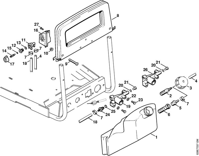 STIHL 4724-510-0410 Doseerklep positie -1 technische tekening