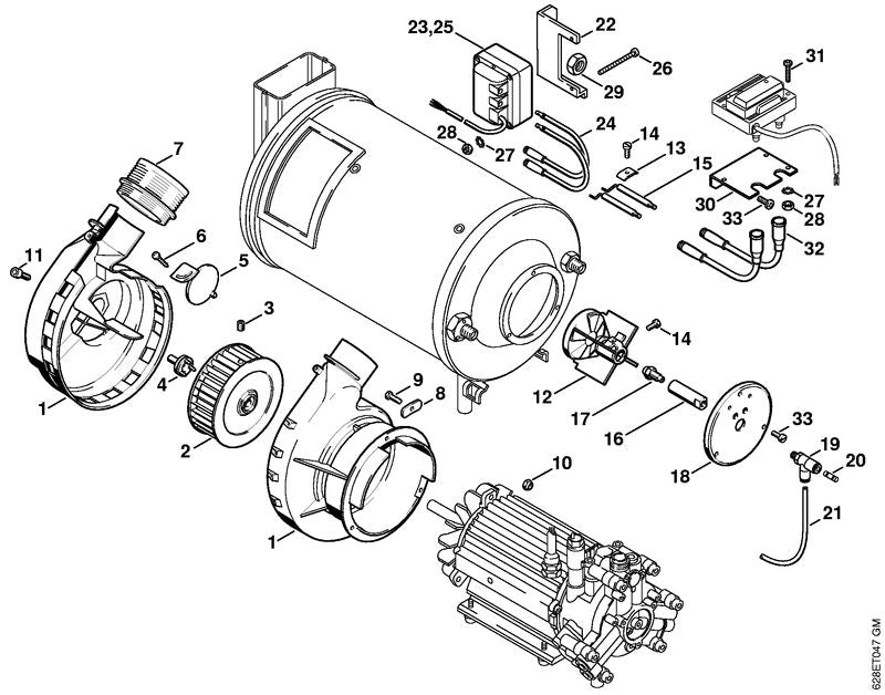 STIHL 4724-521-0401 Houder positie 30 technische tekening