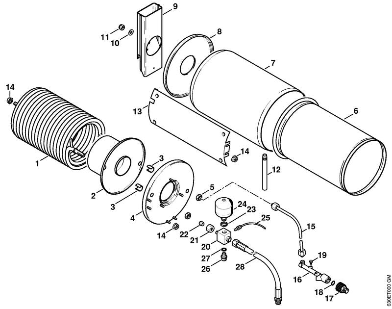 STIHL 4706-523-1900 Verdeler positie 20 technische tekening