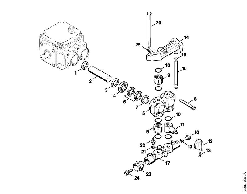 STIHL 4712-708-4300 Draaihandgreep positie 12 technische tekening