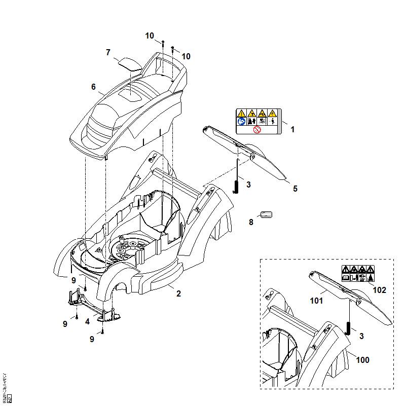 STIHL 6320-703-5110 trekveer positie 3 technische tekening