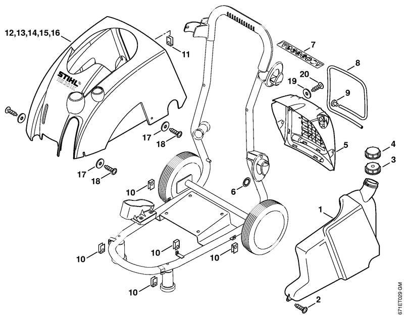 STIHL 9103-021-2790 Bout 3,9x16 positie 20 technische tekening