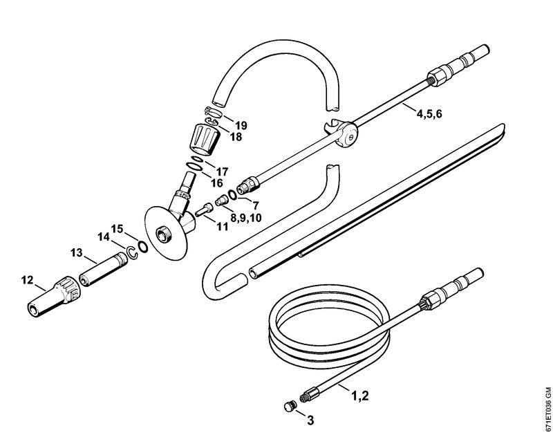 STIHL 4925-500-1802 Zand-natstraalinrichting 07 positie 4 technische tekening