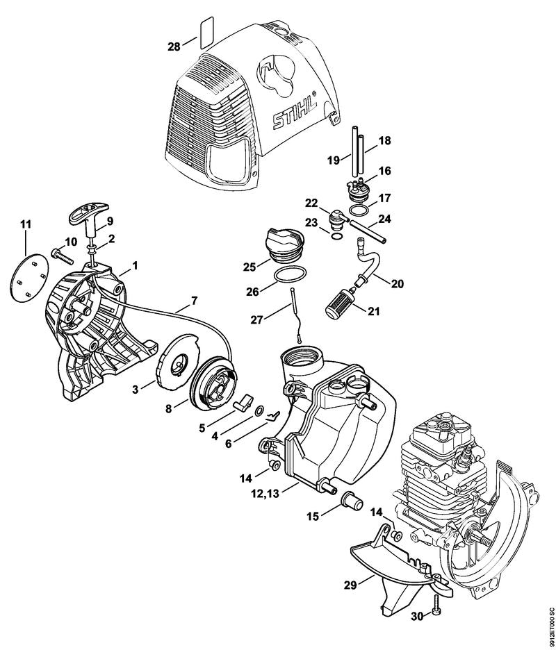 STIHL 4313-967-1504 Typeplaatje BT 130 positie 11 technische tekening