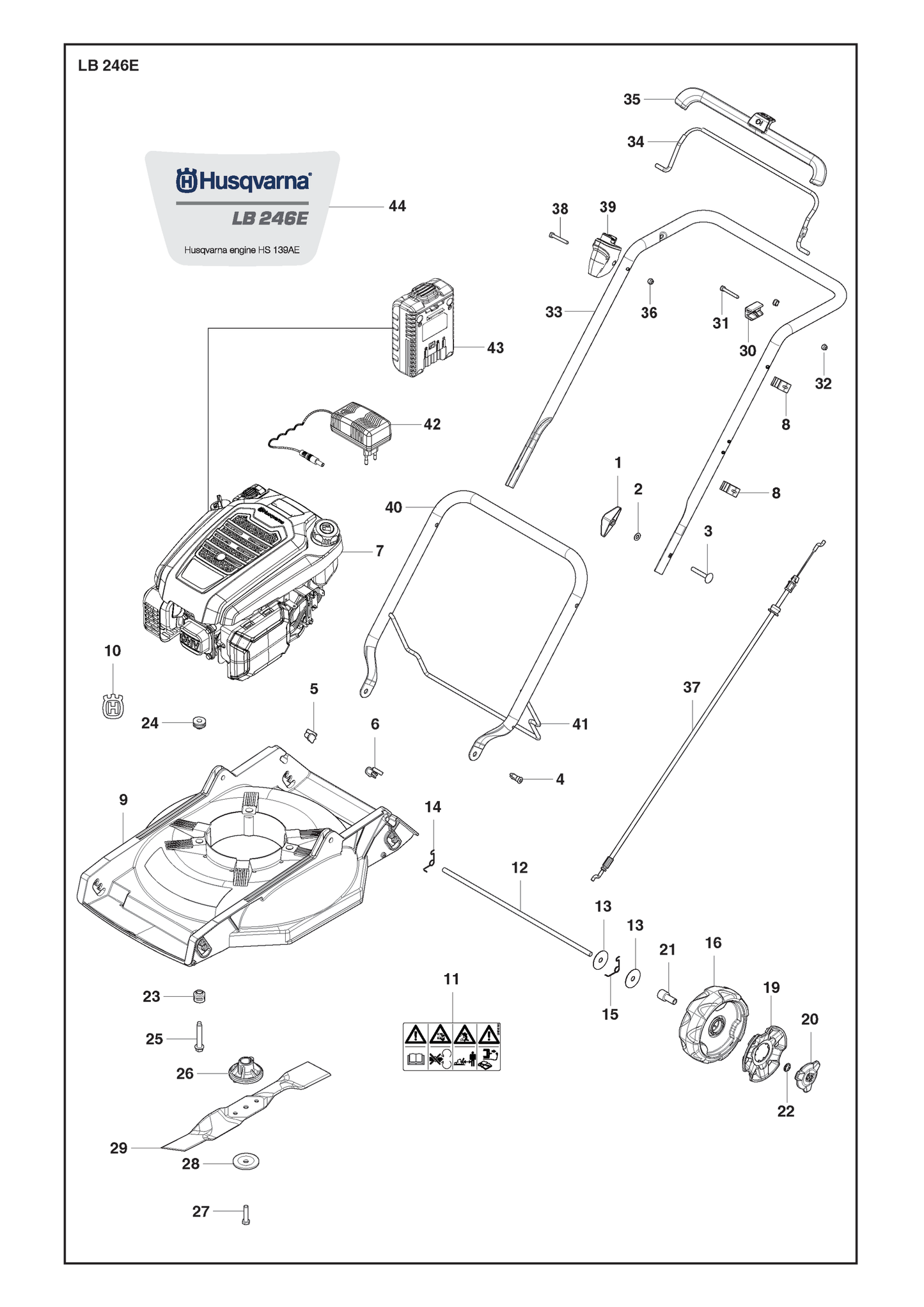 Husqvarna 512794200 onderdelentekening - positie 26