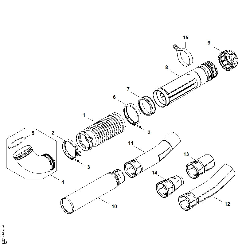 STIHL 9645-945-8991 Kunststoff allgemein positie 5 technische tekening