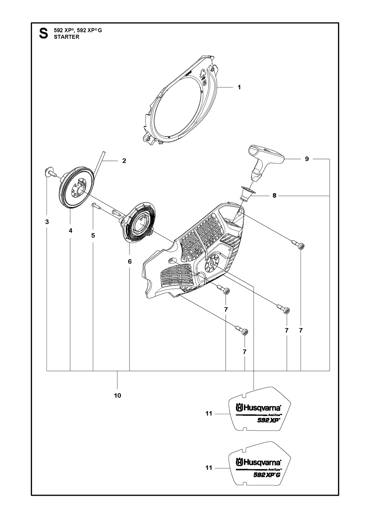 Husqvarna 593244801 onderdelentekening - positie 6