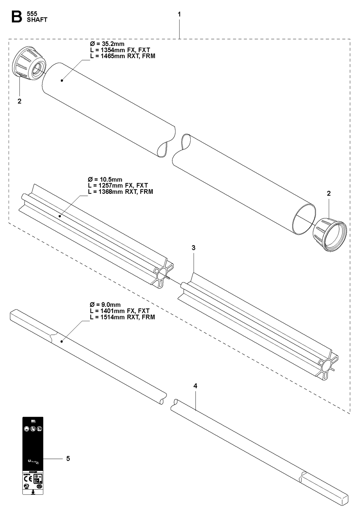 Husqvarna 544156701 onderdelentekening - positie 4