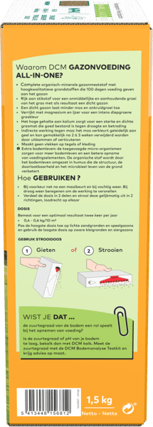 DCM All-In-One Gazonvoeding - 1.5 KG (30 m2)-keizers.nu
