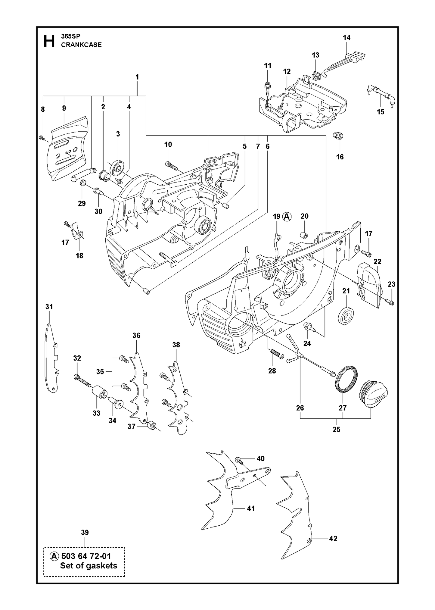 Husqvarna 503627701 onderdelentekening - positie 14
