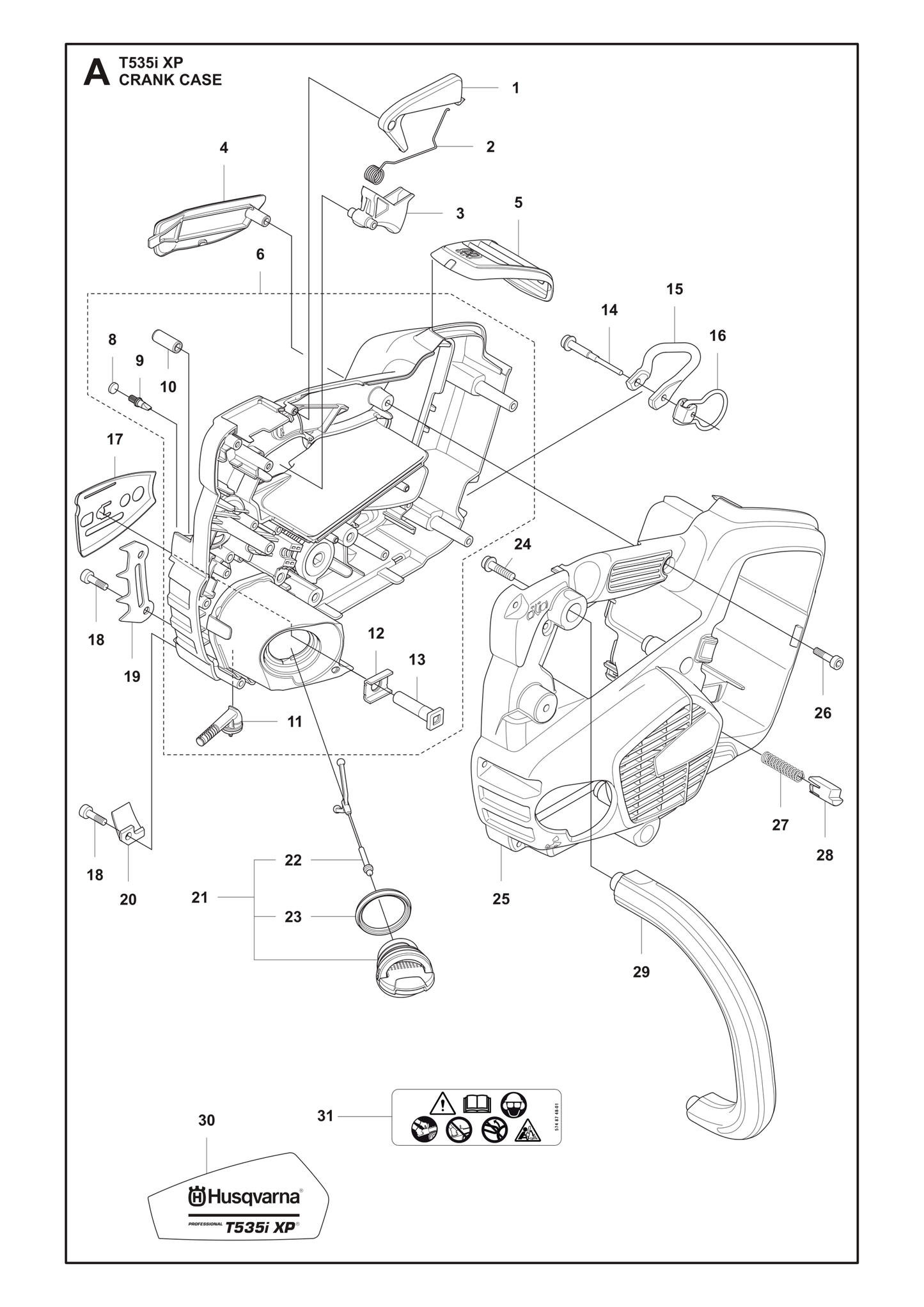 Husqvarna 503216872 onderdelentekening - positie 24