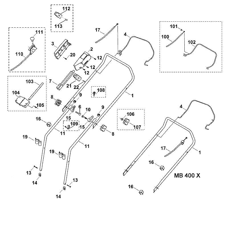 STIHL 6105-760-3801 kabelgeleiding positie 109 technische tekening