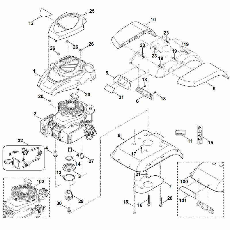 STIHL 6241-716-2805 afstandsbus positie 27 technische tekening