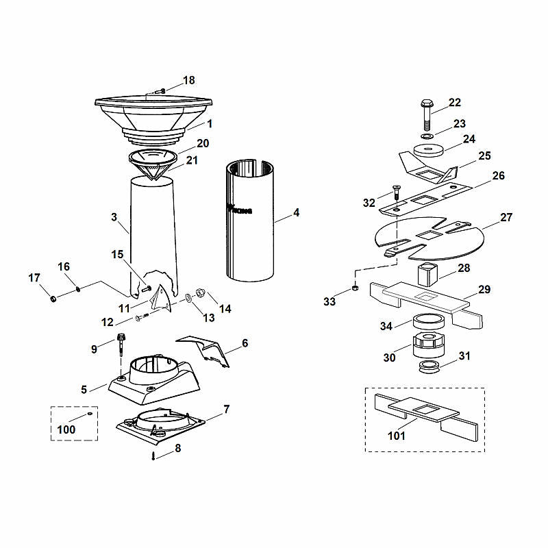 STIHL 6000-701-2601 deksel positie 6 technische tekening