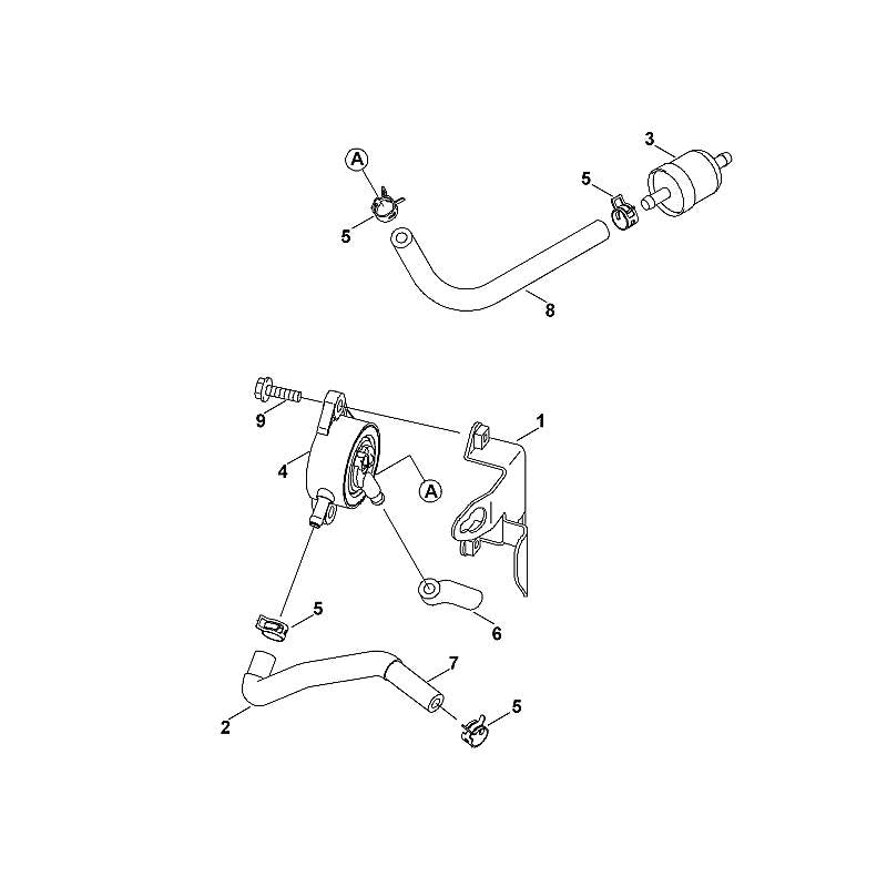 STIHL 0001-358-0802 slang positie 7 technische tekening