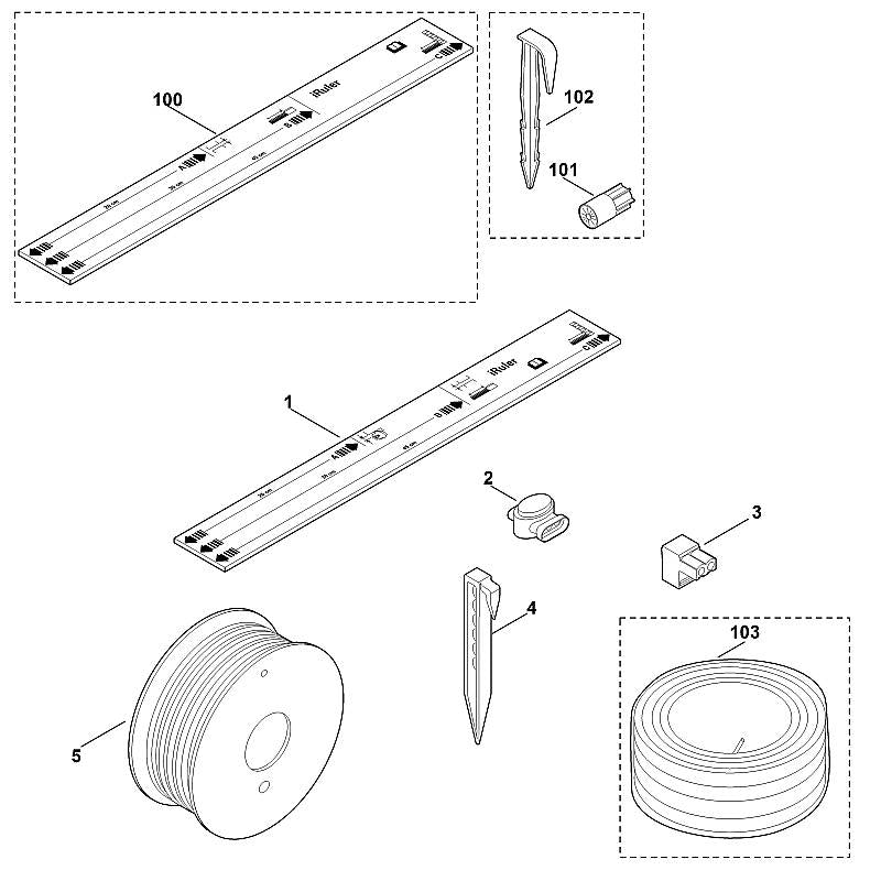 STIHL 6385-893-5501 liniaal (iRuler MI 555 C) positie 1 technische tekening
