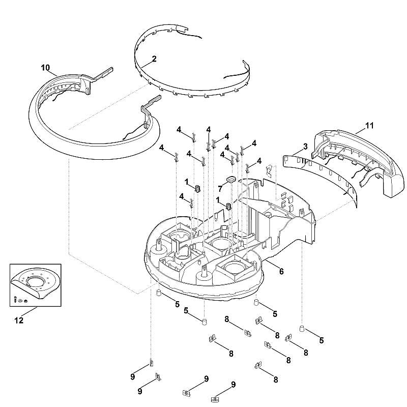 STIHL 6385-007-1070 reparatieset (voorwielbevestiging) positie 12 technische tekening