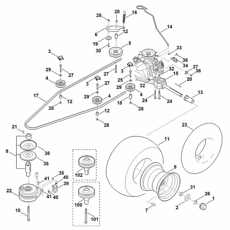 STIHL 6170-764-2801 afstandsbus positie 18 technische tekening