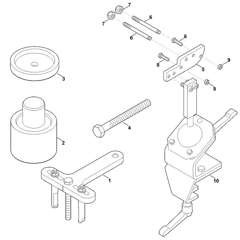 STIHL 6242-890-4510 trekker positie 1 technische tekening
