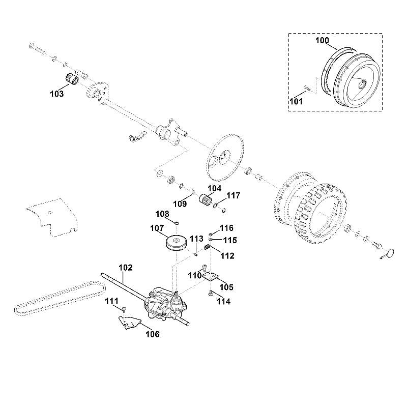 STIHL 6375-764-1800 tandkrans positie 100 technische tekening