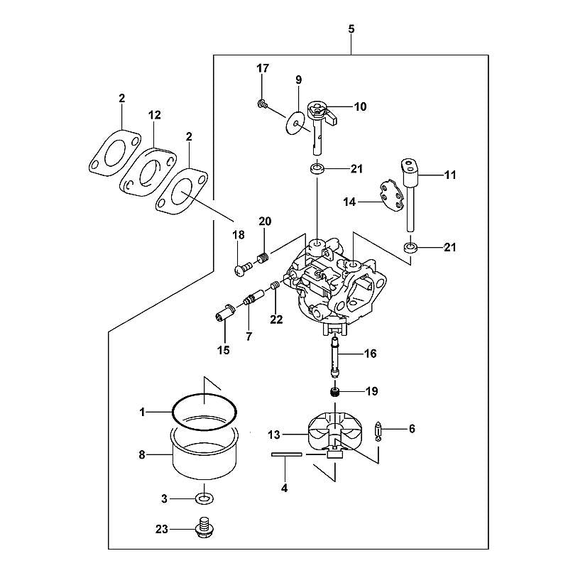 STIHL 0001-120-0604 carburator compl. positie 5 technische tekening