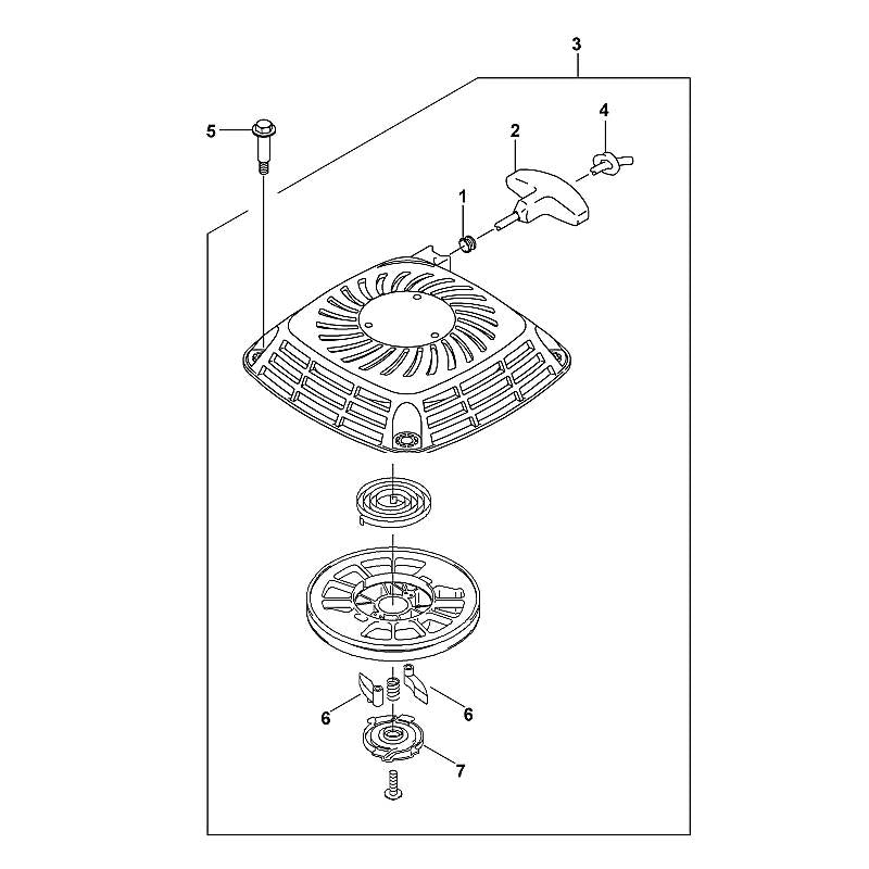 STIHL 0001-190-4001 startmechanisme compl. positie 3 technische tekening