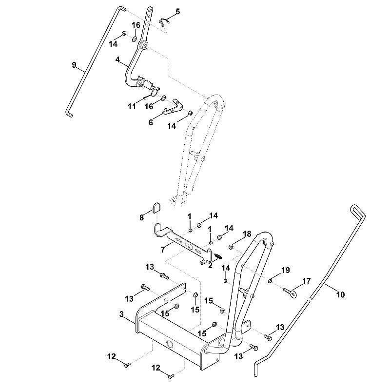 STIHL 6907-733-1515 hendel (zijdelingse verstelling) positie 10 technische tekening