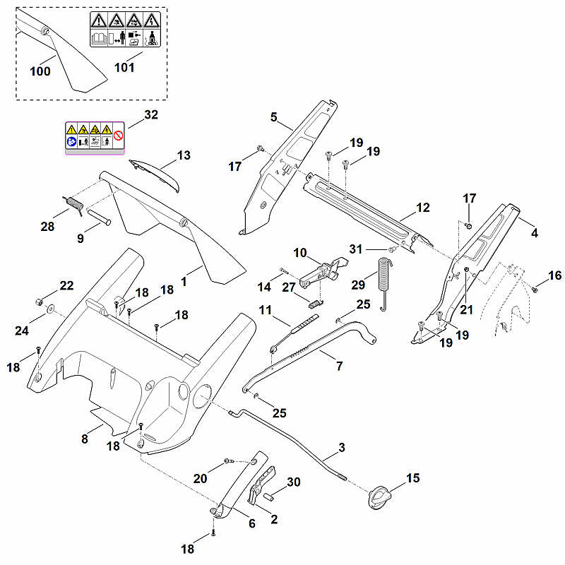 STIHL 6340-448-6900 isoleerstuk positie 31 technische tekening