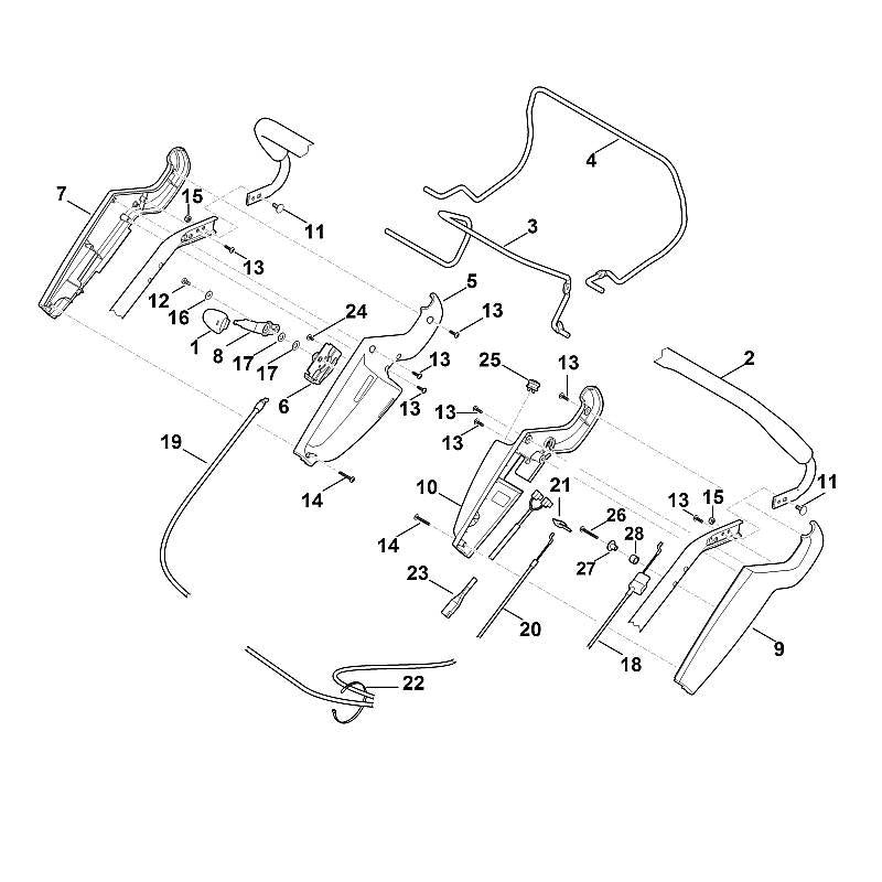 STIHL 0000-989-8101 handgreep positie 1 technische tekening