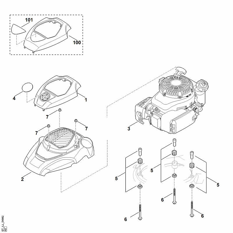 STIHL 6364-967-1511 typeplaatje RM 650 VS positie 4 technische tekening