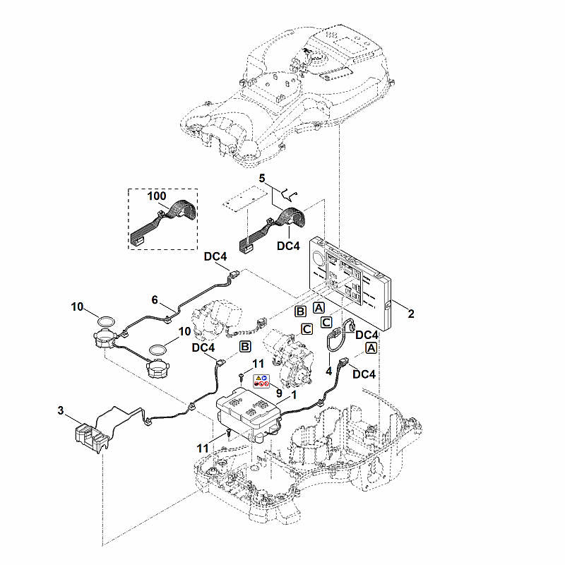 STIHL 6301-430-1477 elektronicamodule positie 2 technische tekening