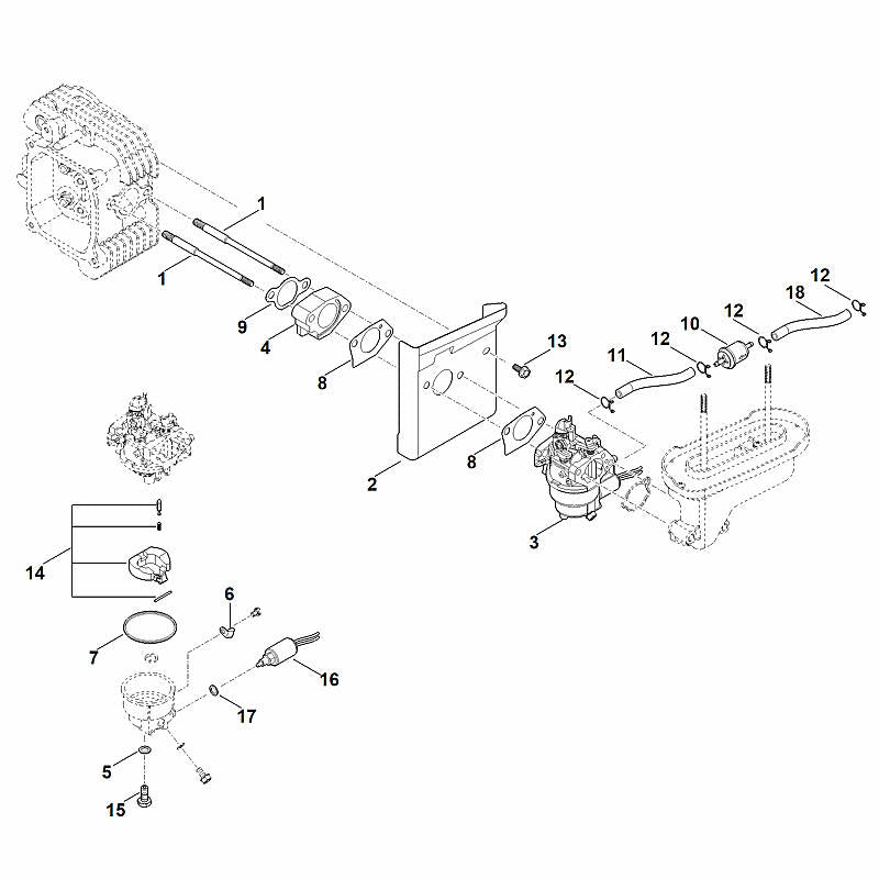 STIHL 0004-120-0614 carburator positie 3 technische tekening