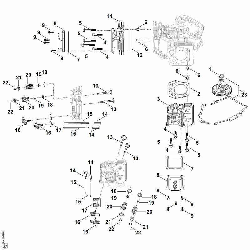 STIHL 0004-029-2501 cilinderkoppakking positie 2 technische tekening