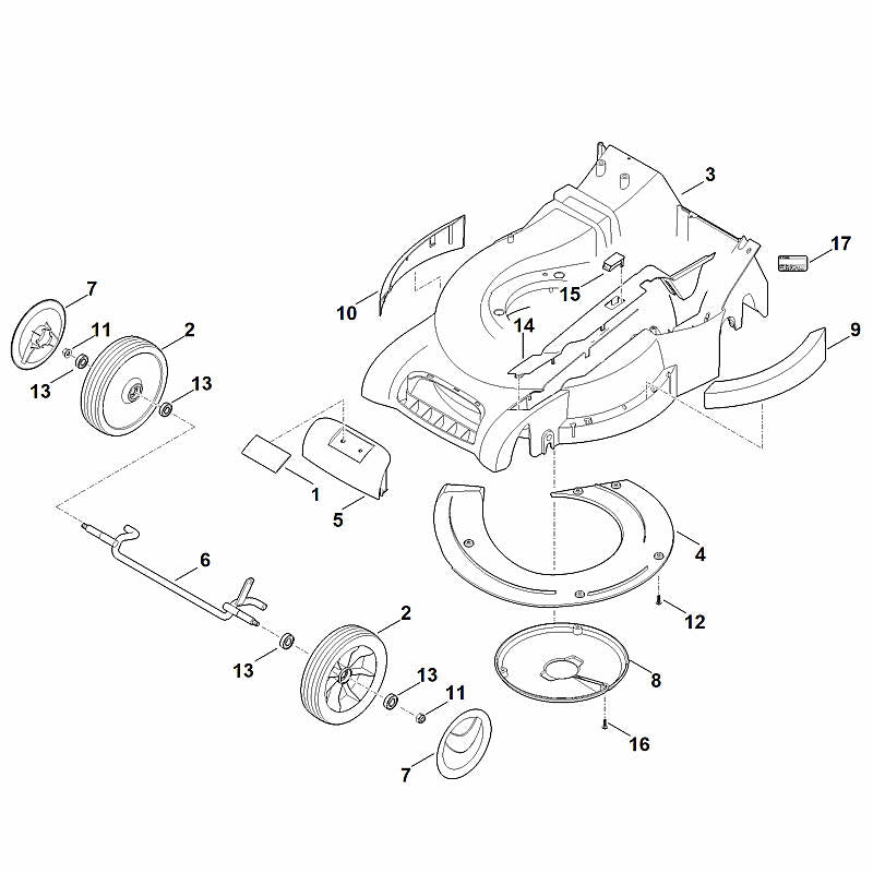 STIHL 0000-701-3601 afdekking positie 5 technische tekening