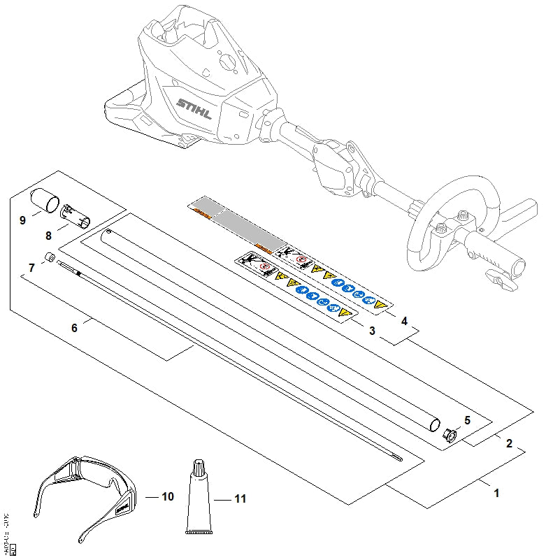 STIHL 4140-711-2500 Huls positie 7 technische tekening