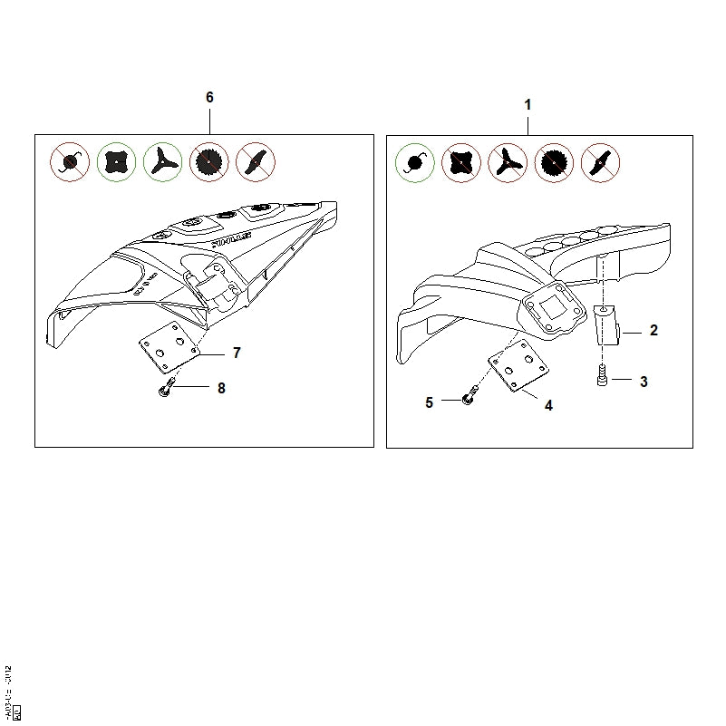 STIHL 4180-716-3100 Onderlegplaat positie 4 technische tekening