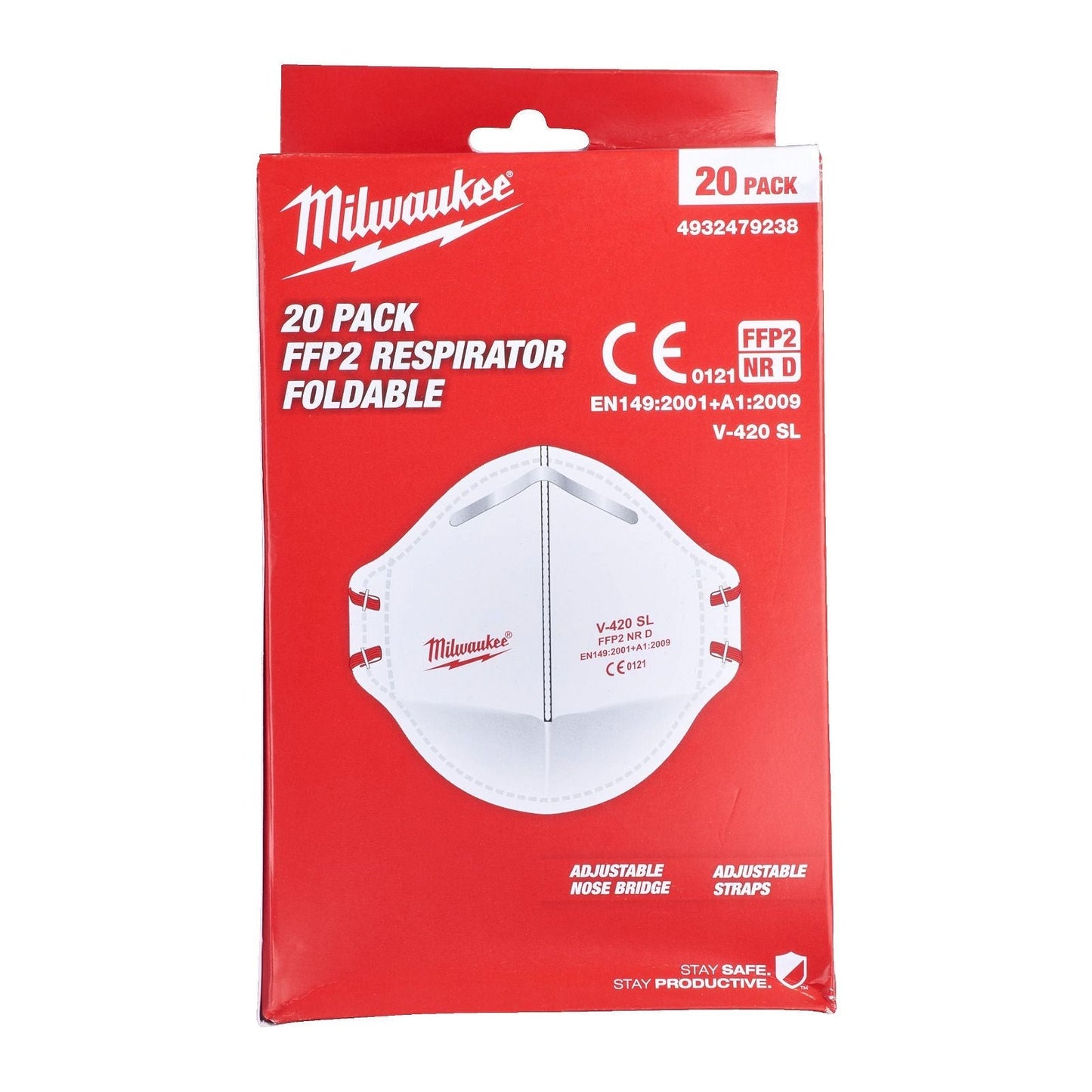 Milwaukee FFP2 Wegwerp Ademhalingsmaskers - 20 stuks